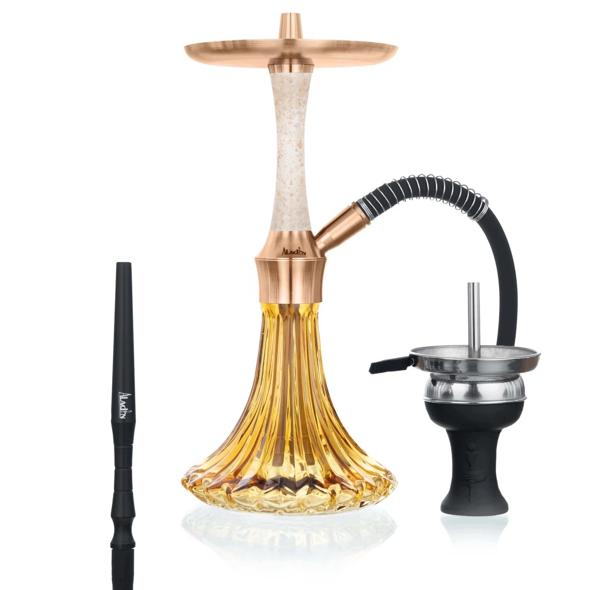 Shisha Aladin EPOX 360 White Copper 36 cm z dzbanem szklanym