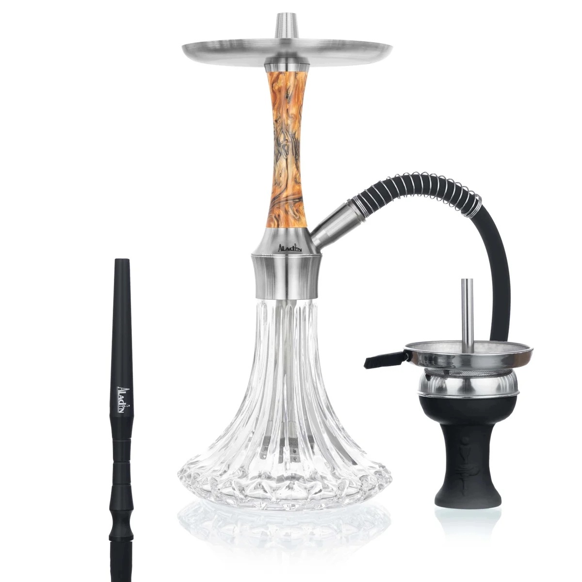Shisha Aladin EPOX 360 Golden Wood 36 cm z dzbanem szklanym