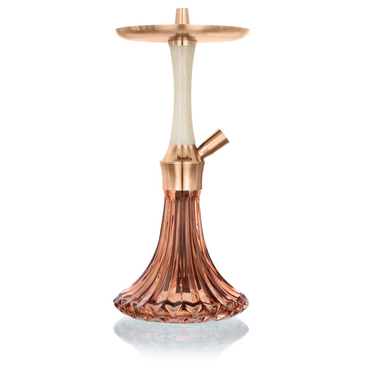 Shisha Aladin EPOX 360 Rose Copper z epoksydowym korpusem i szklanym dzbanem