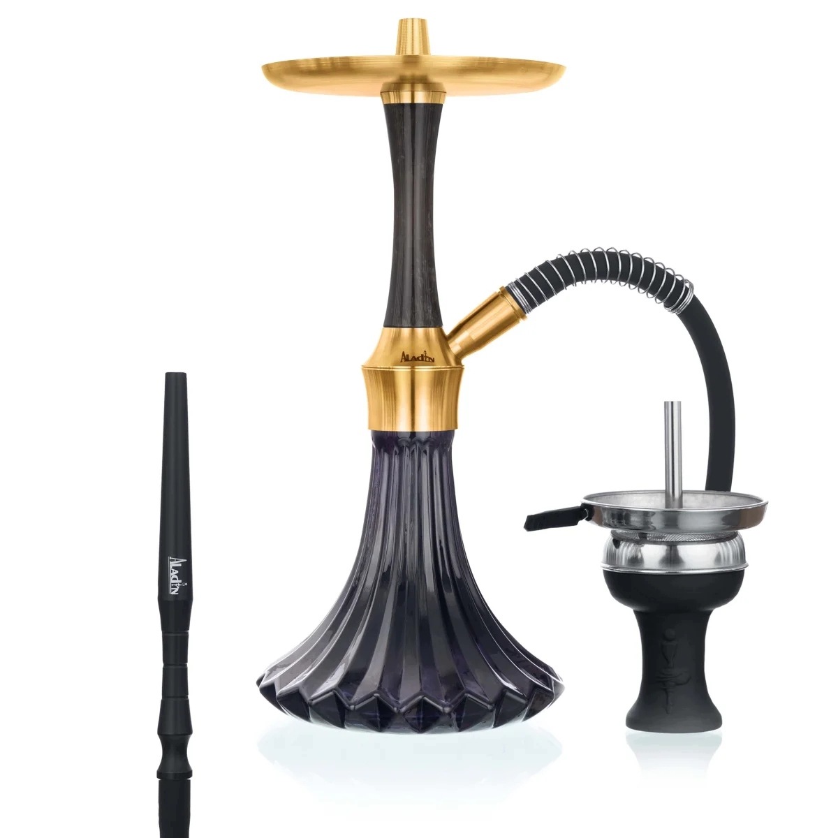 Shisha Aladin EPOX 360 Black Gold z epoksydowym korpusem i szklanym dzbanem