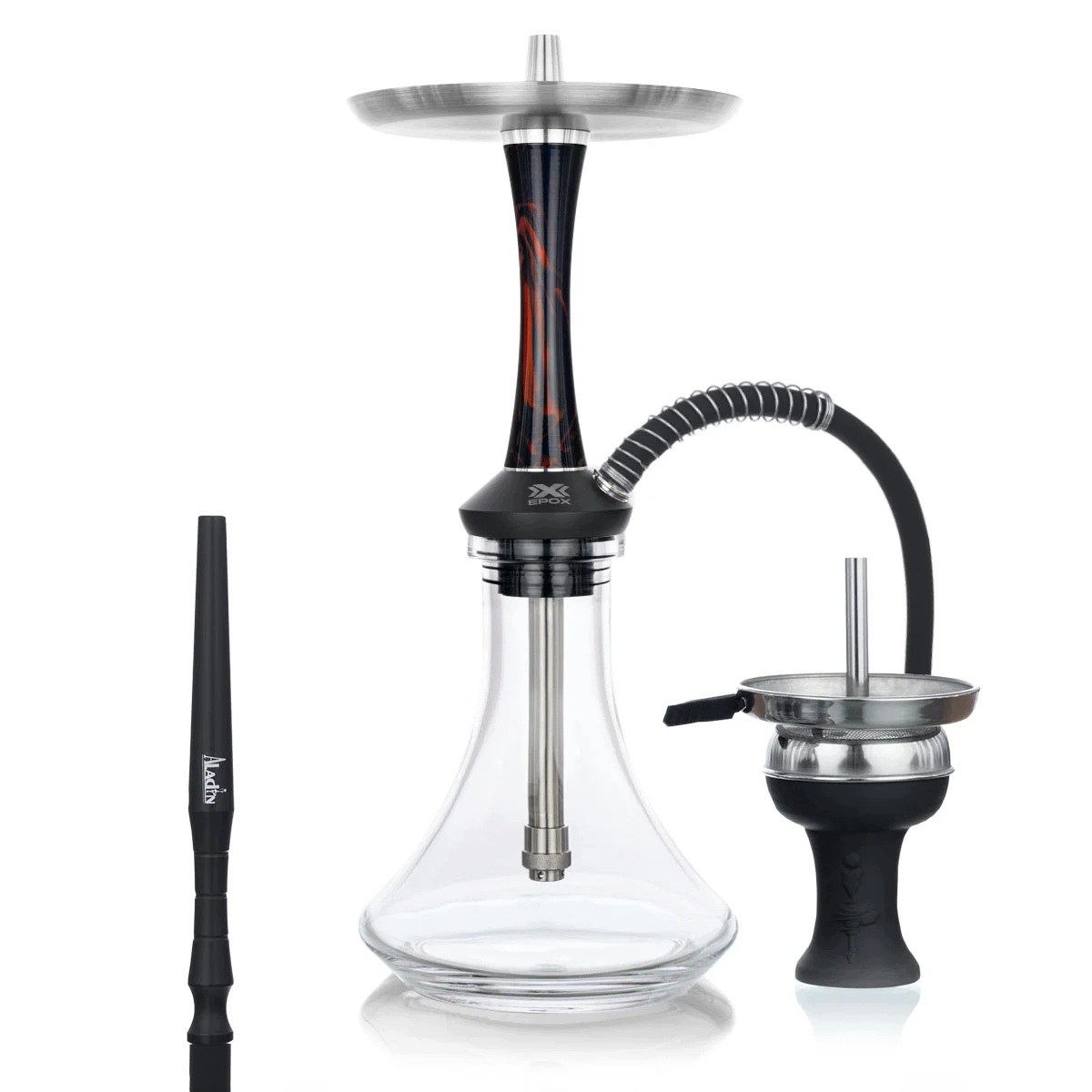 Shisha Aladin EPOX 425 Magma Crystal z korpusem z żywicy epoksydowej i szklanym dzbanem