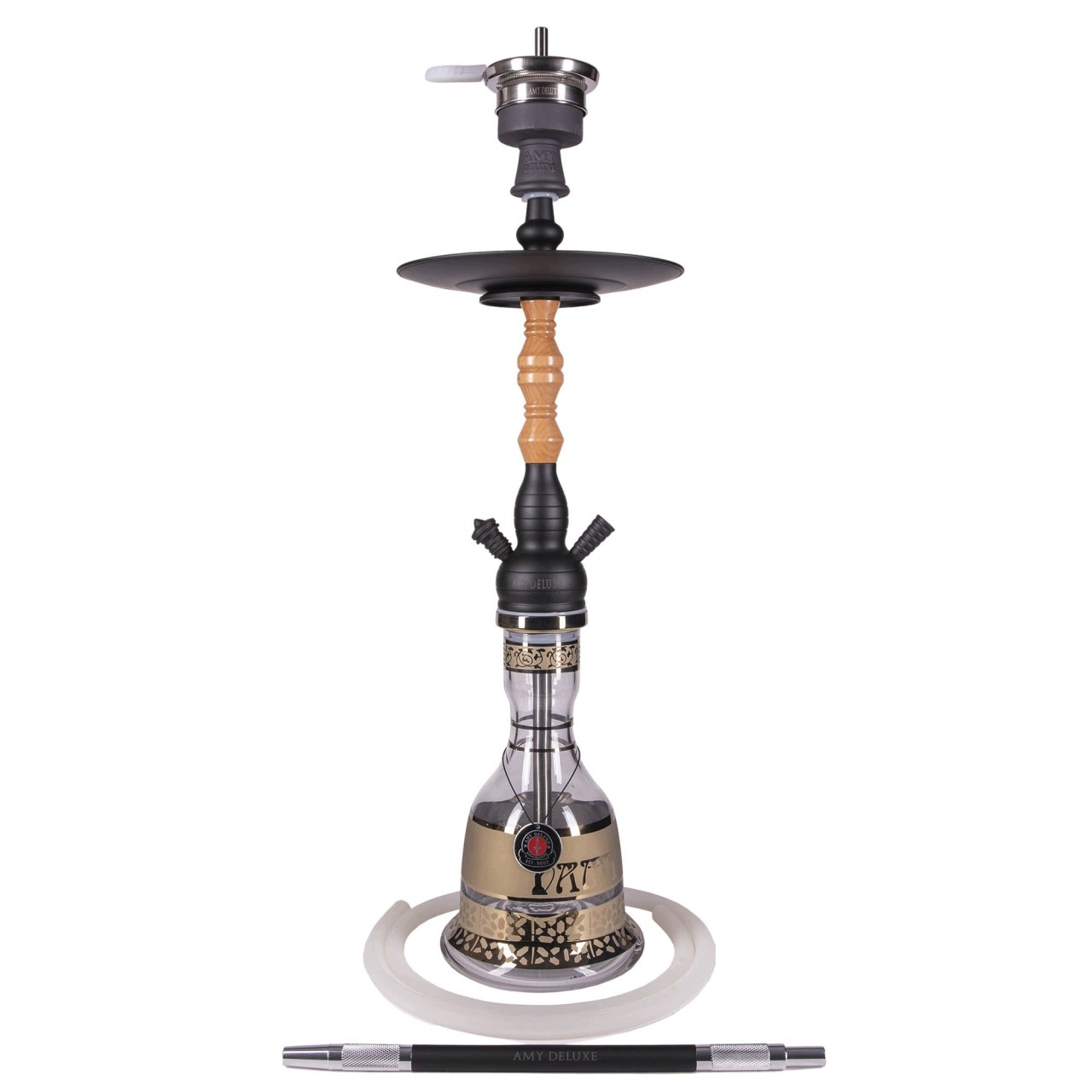 Shisha Amy Deluxe Oriental Tradi 79 cm z drewnianą kolumną i zdobionym dzbanem