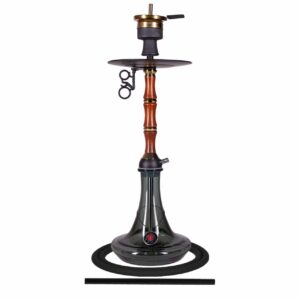 Shisha Amy Deluxe Bamboo 71 cm z drewnianą obudową i szklanym dzbanem