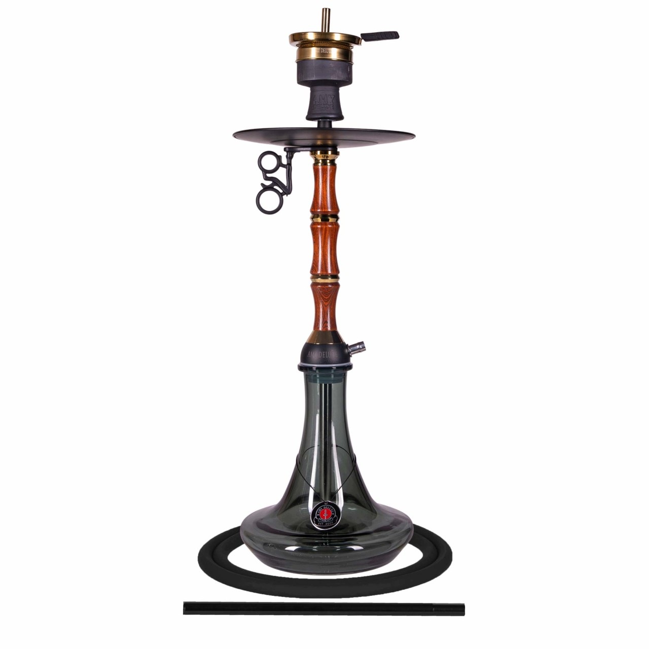 Shisha Amy Deluxe Bamboo 71 cm z drewnianą obudową i szklanym dzbanem