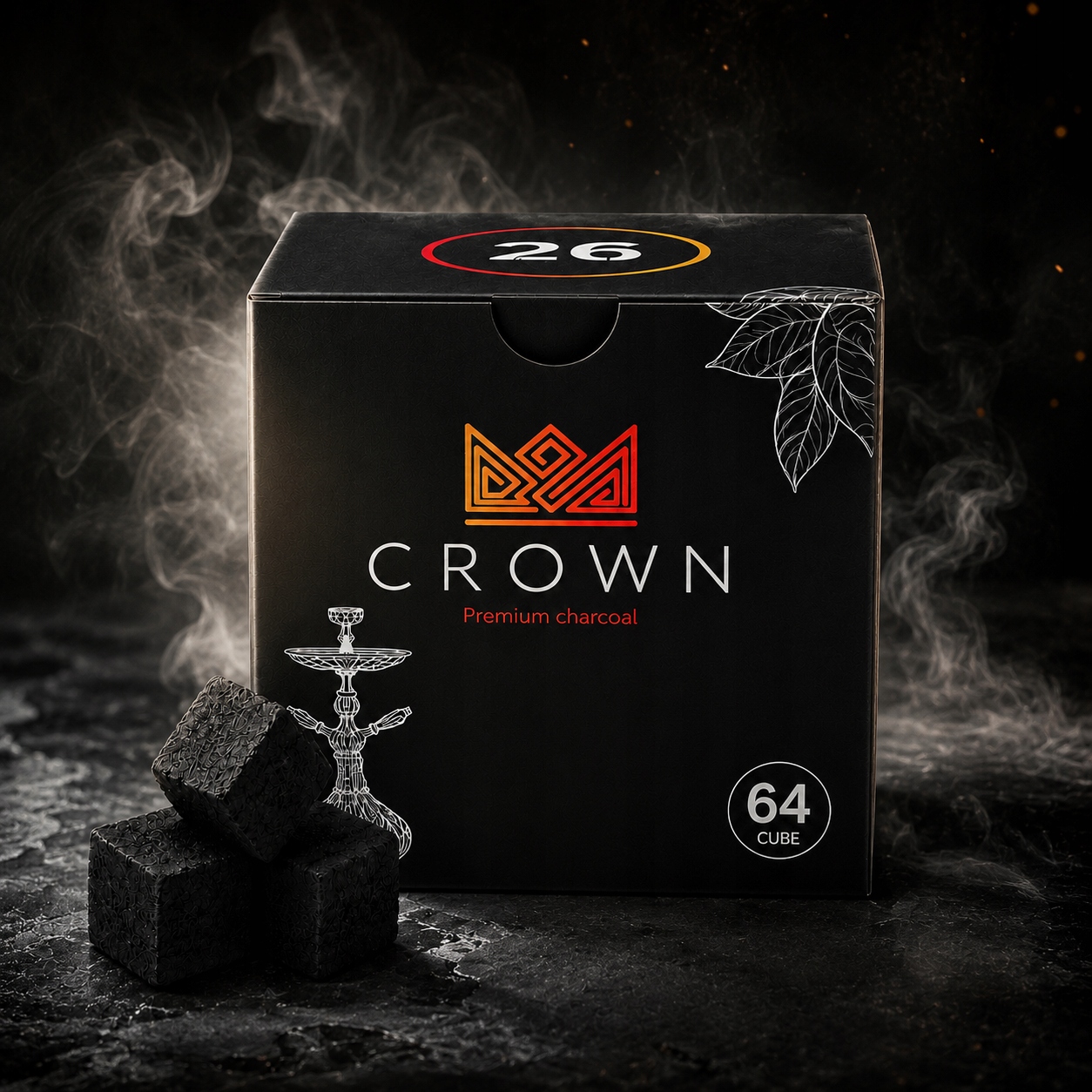 Węgiel kokosowy Crown 26 mm do shishy w opakowaniu 1 kg