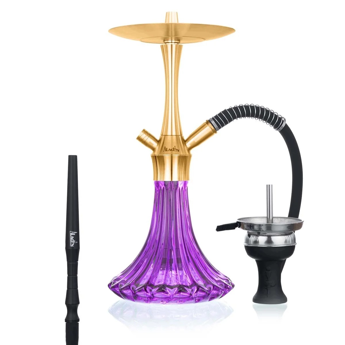 Shisha Aladin MVP A36 M1 Gold Purple ze złotym korpusem i fioletowym dzbanem