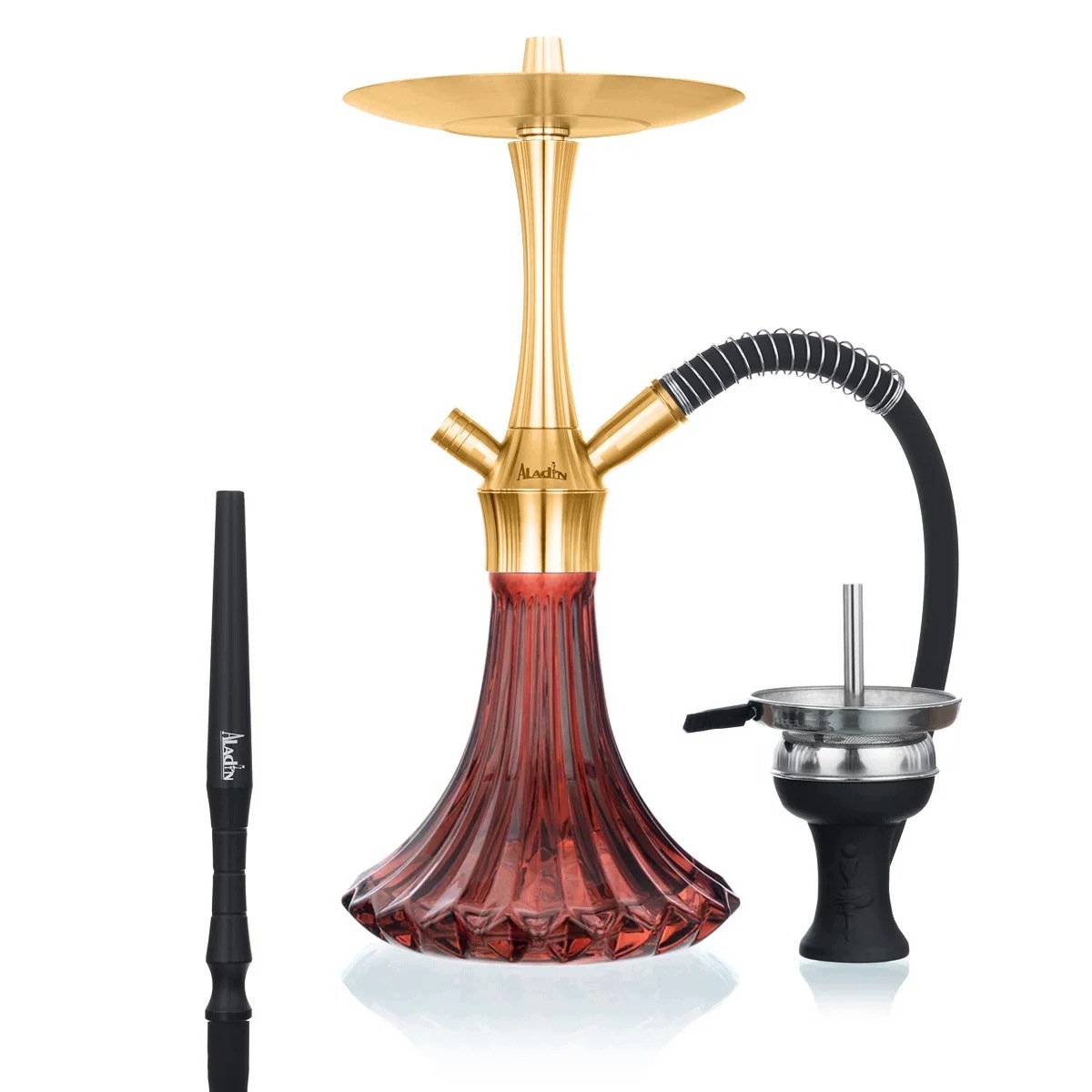 Shisha Aladin MVP A36 M1 Gold Dark Red ze złotym korpusem i czerwonym dzbanem