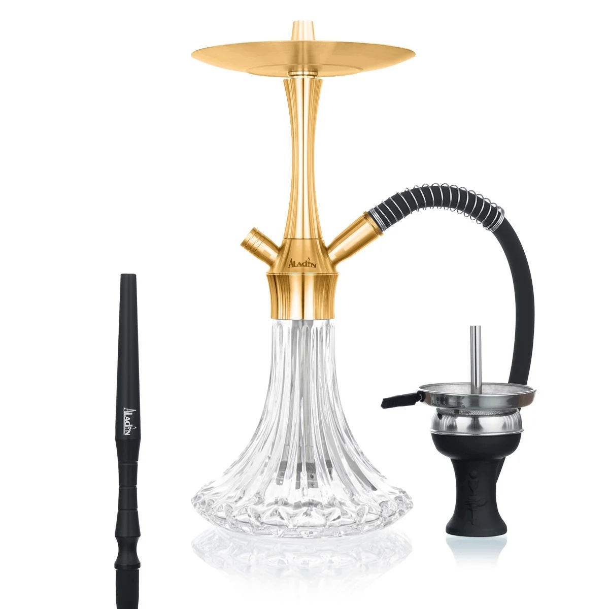 Złota shisha Aladin MVP A36 M1 Gold Clear z kryształowym dzbanem