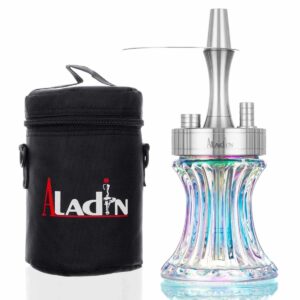Shisha Aladin 2Go Shiny 22,8 cm srebrna z etui transportowym